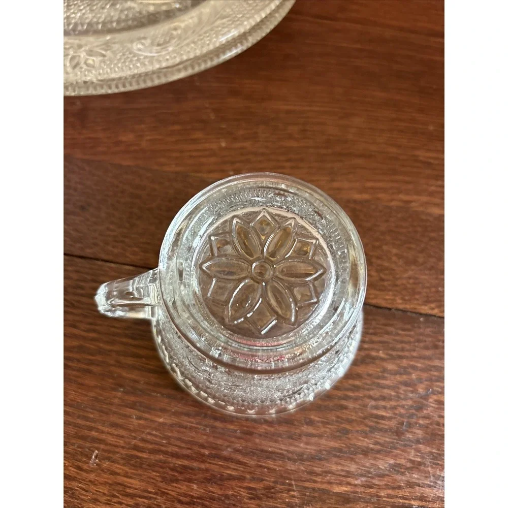 Tiara Indiana Glass Co. Clear Sandwich‎ Plates & Cups 30's Depression Era 2 Each